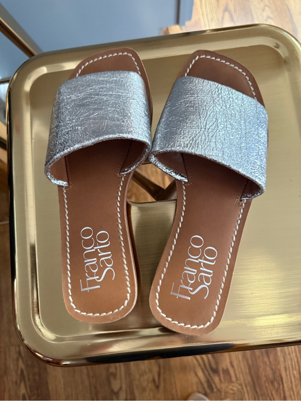 Franco Sarto silver sandals